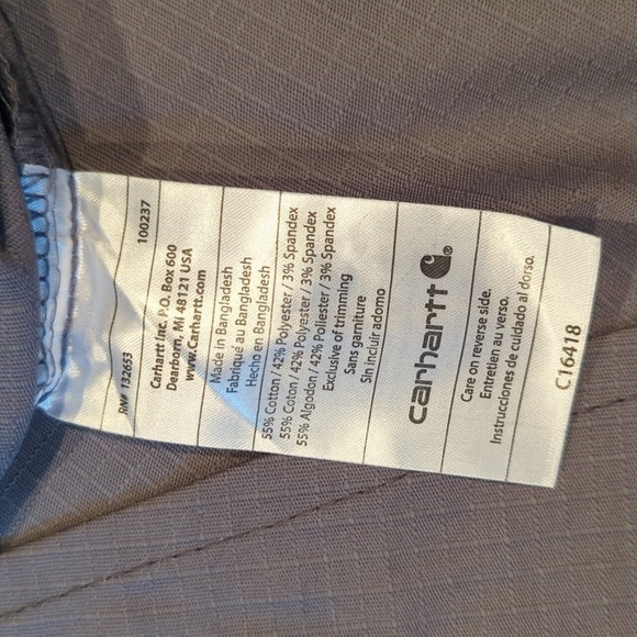Carhartt Large Gray style #C16418 Rugged Flex Ripstop Chest Pocket Scrub… - Picture 11 of 14